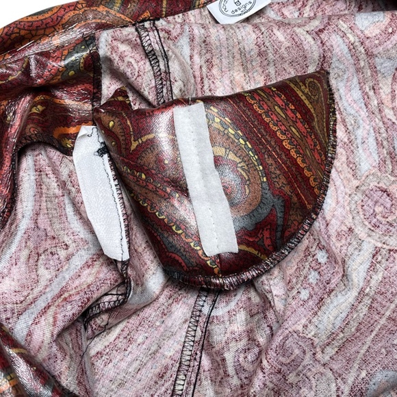 Nordic House Designs NYC Vintage Rain Coat Coated Canvas One Size Maroon Paisley - Picture 6 of 7